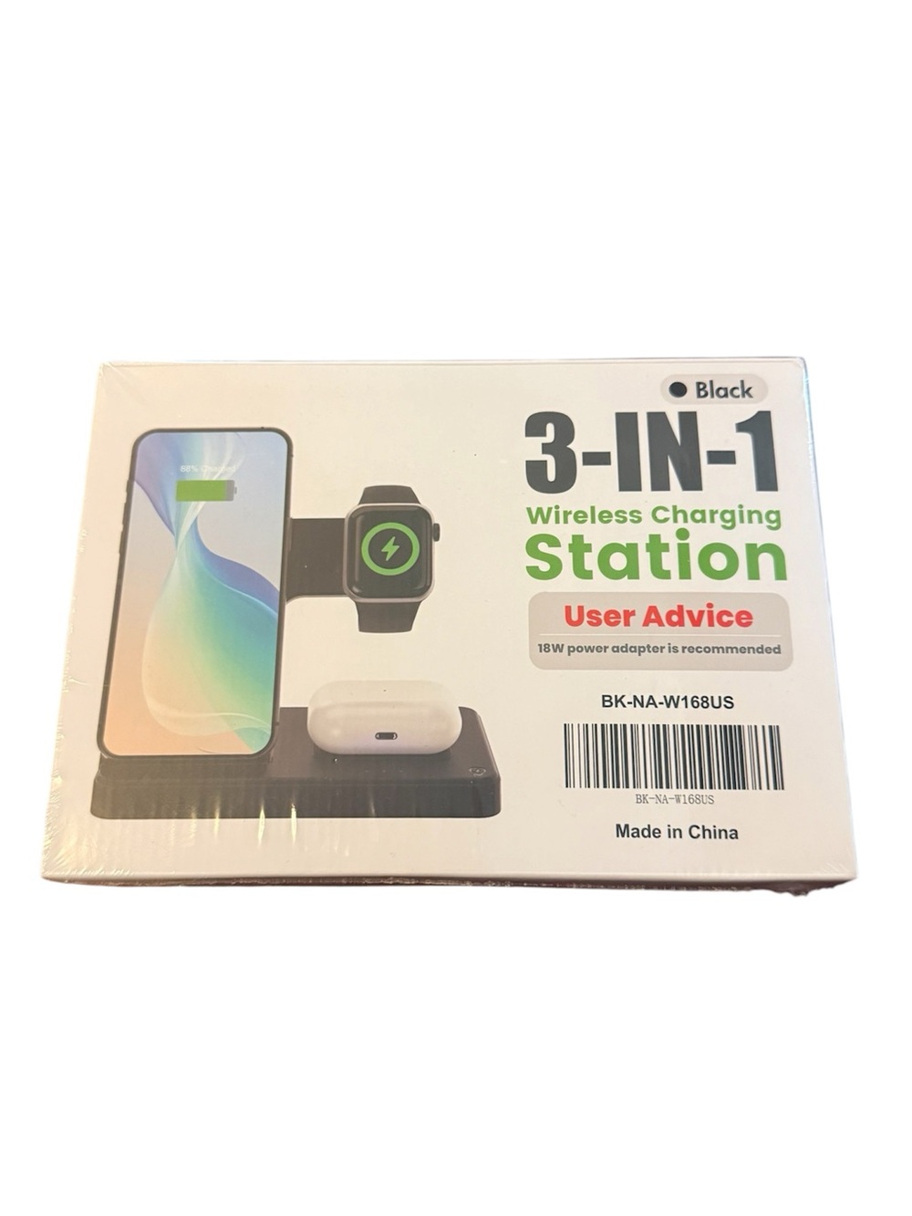 3-in-1 Wireless Charging Station - Black